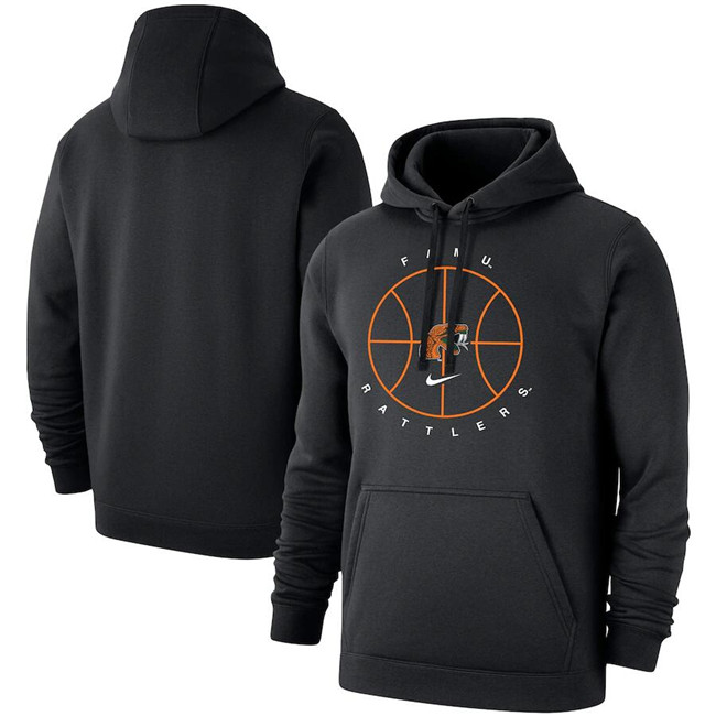 Men's Florida A&M Rattlers Black Basketball Icon Club Fleece Pullover Hoodie
